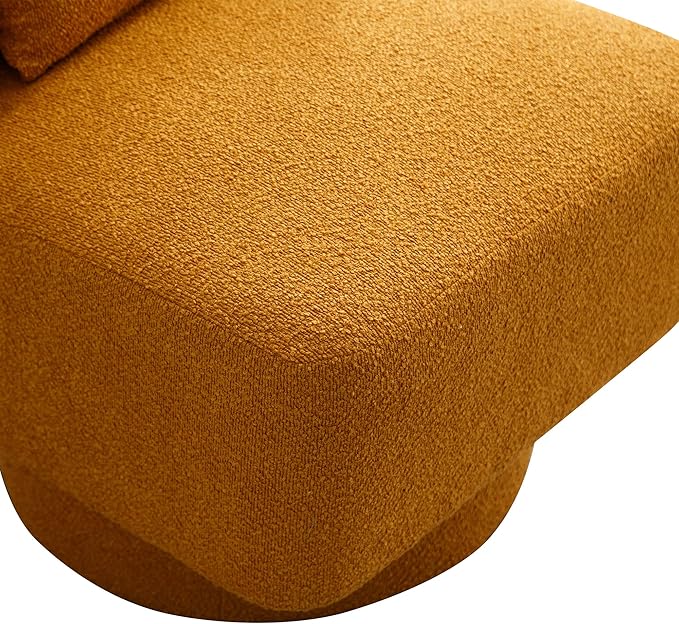 23.6 W Swivel Accent Chair and Comfy Accent Sofa Chair for Living Room 360 Degree Club Chair Leisure Chair for Bedroom Living Room Lounge Hotel Office (Caramel Boucle)