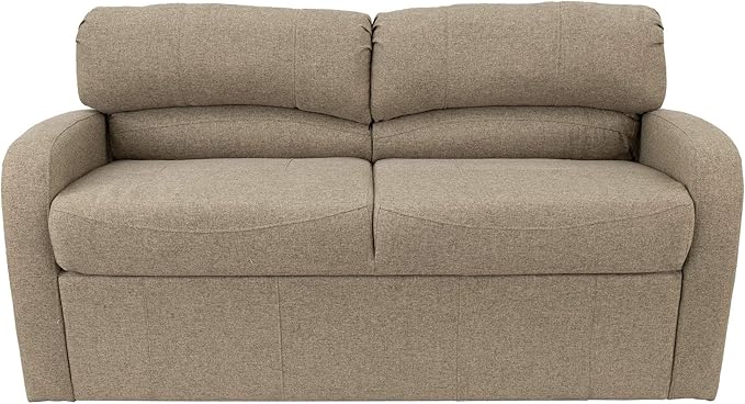 RecPro 65 Jack Knife RV Sleeper Sofa with Arms | RV Furniture | Zero Wall Hugger | Cloth (Oatmeal)