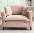 46.30 Oversized Armchair Chenille Fabric Comfy Chair and a Half Single Sofa with Pillow for Living Room Bedroom Office Apartment Pink