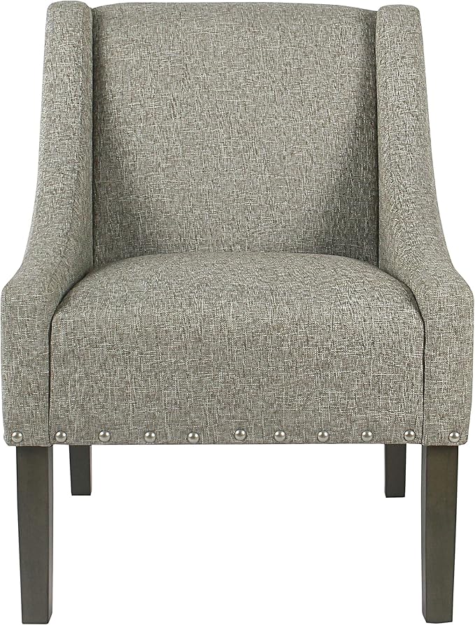 Homepop Home Decor | Upholstered Classic Swoop Arm Accent Chair | Accent Chairs for Living Room &amp Bedroom | Decorative Home Furniture Sterling Grey