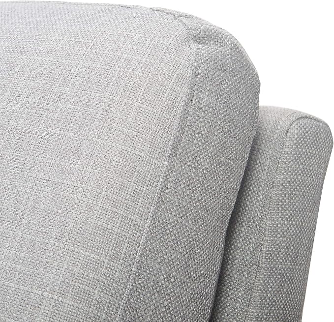 Tommy Hilfiger Russell AccentChair Medium-Soft Pillow Back Mid-Century Modern &amp Industrial Armchair Comfortable LoungeChair for Living Room Bedroom or Office Gray Square Metal Frame in Light