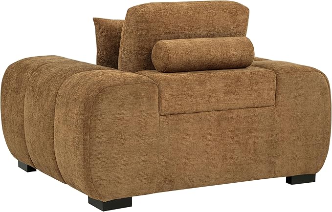 Coaster Home Furnishings - Octavia - Fabric Upholstered Track Arm Accent Chair with Curved Shape Tufted Waterfall Seat and Reversible Back Cushion - Living Room - Amber - 509343
