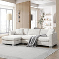 roomfitters 96 * 56 Modern Cloud Sectional Sofa L-Shaped Luxury Couch Set with 2 Pillows 4-Seat Indoor Furniture with Oversized Chaise for Living Room Minsk