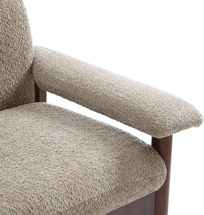Christopher Knight Home Vincenzo Large Couch Chair Berber Fleece Sofa Upholstered Loveseat Soft Pillow Armchair Rubberwood Legs Couch 72.8 Loveseat Reading Sofa for Living Room Home Rest Brown