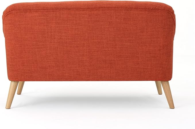 Christopher Knight Home Mariah Mid-Century Modern Loveseat Muted Orange
