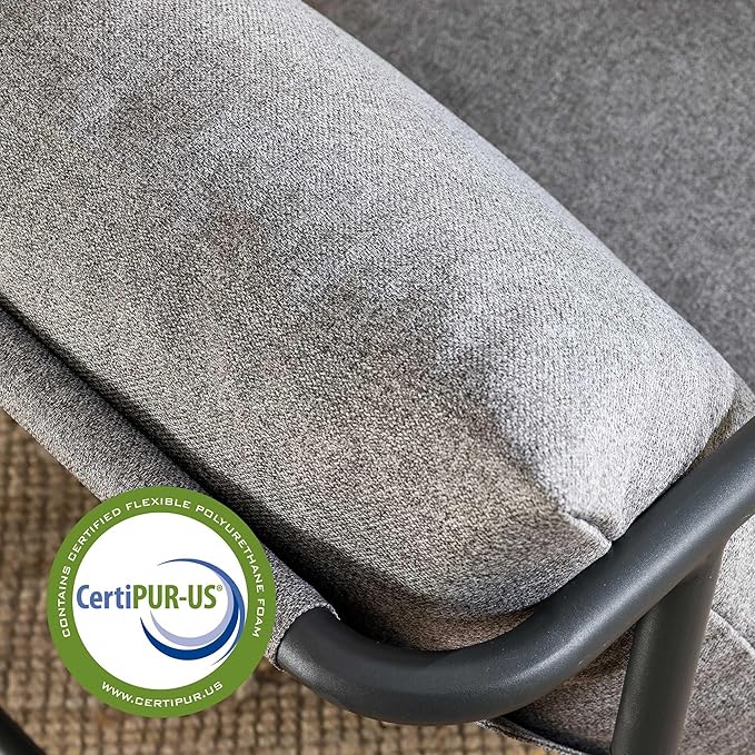 Mellow Wyn Sling Accent Chair with Arms/Casual Home Metal Framed Armchair with Plush Foam Cushions