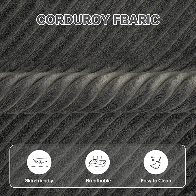 Cloud Single SofaComfy Lounge Chair with Elevated Seat Height Cup Holder &amp Side PocketNo Assembly Required Foam Couch for Small Space Bedroom Office Apartment (Grey with Ottoman)