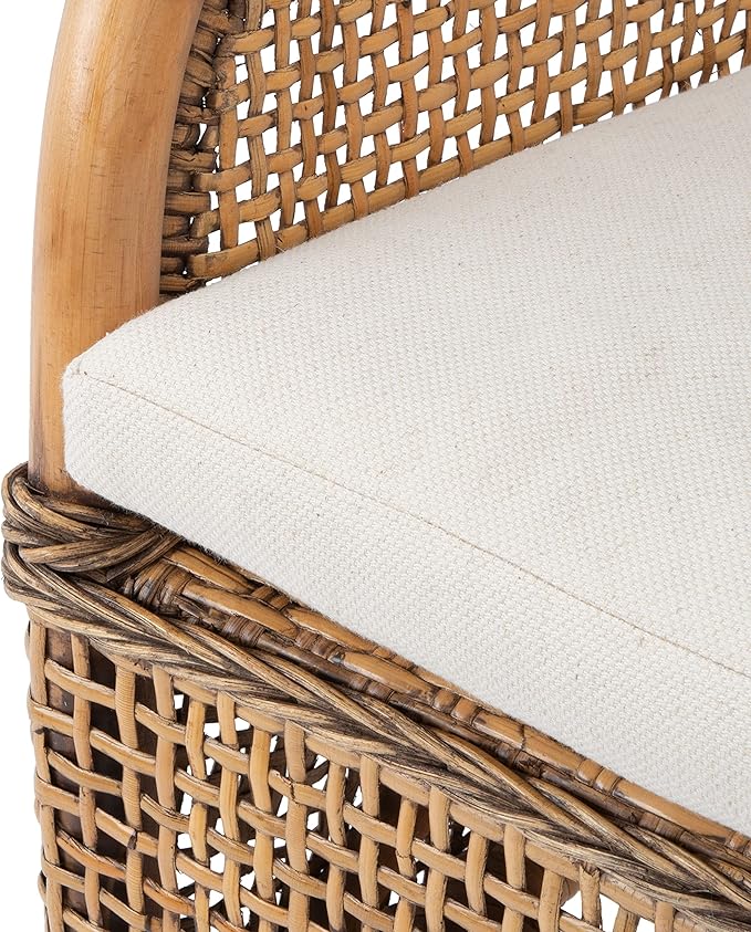 Safavieh Home Collection Charlie Cushioned Accent Chair Dark Natural/White