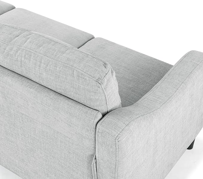 SAFAVIEH Couture Furniture Collection Nathaniel Light Grey Tufted 3-Seater Sofa