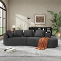 GDFStudio 116 Modern Curved Sectional Sofa with Chaise LoungePearl Upholstered Fully Compressed Sponge Couch2 Pcs SetRight Hand FacingFully Assembled Lounge Seating for Living RoomCharcoal Gray