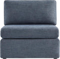 CHITA Modern Upholstered Middle Module for Modular SectionalSectional Sofa Couch Accent Armless Chair Blue