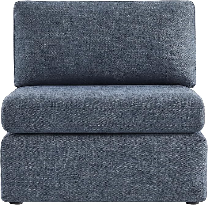 CHITA Modern Upholstered Middle Module for Modular SectionalSectional Sofa Couch Accent Armless Chair Blue