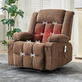Recliner Chair for Living Room Chairs with Massage and Heat Glider Chair for Adults Wide Comfy Couch with Side Pockets and Cup Holder Single Sofa for Bedroom