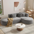 107.5 Curved Sofa for Living Room Versatile Design 4 Seater for Relaxation and Conversation Curved Seat with Wide Stitching Perfect for Living Room Bedroom Office (Grey-V02)
