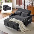 VINGLI Dark Gray Futon Sofa Bed Convertible Loveseat Sleeper Sofa Couch Corduroy Pullout Sofa Fold Out Couch Bed with USB Ports Cup Holders Armrest for Living Room Bedroom Apartment Room | Loveses