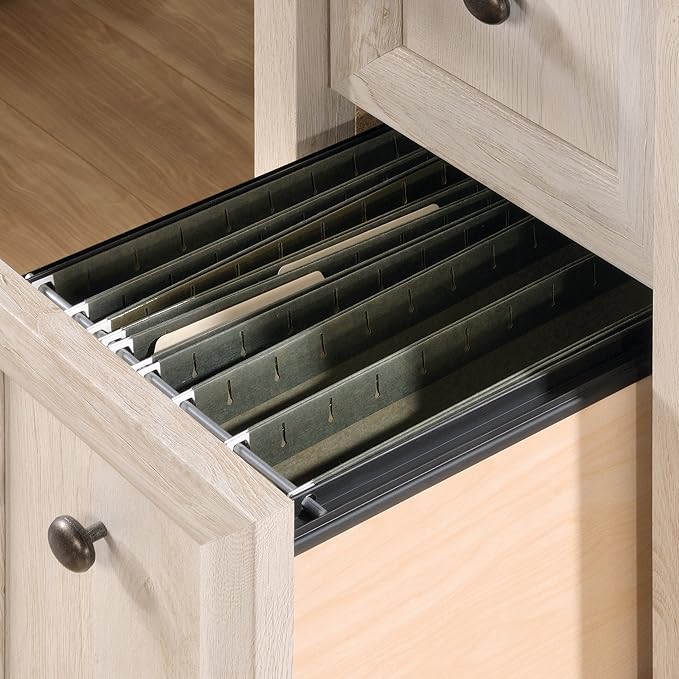 Sauder Edge Water Computer Desk with Storage Drawers Home Office Desk in Chalked Chestnut finish