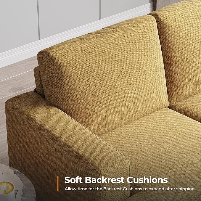 Fadware Sofa Couch 3 Seater Sofa with Suppleness Armrests Fabric Deep Seat Sofa with Upholstered Cushion&amp Backrests Modern Comfy Couch for Living Room Apartment