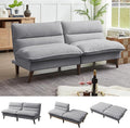 Convertible Futon Sofa Bed Modern Folding Futon Couch with 3-Level Adjustable Backrest Sleeper Loveseat Sofa Recliner Couch for Living Room Apartment Light Grey
