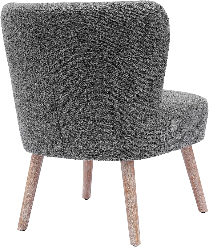Costaelm Bedroom Accent Chair Upholstered Fabric Chairs Makeup Vanity Chair Teddy Fuzzy Chair and Sherpa Accent Chair for Living Room Reading Room Dining Room Office Gray