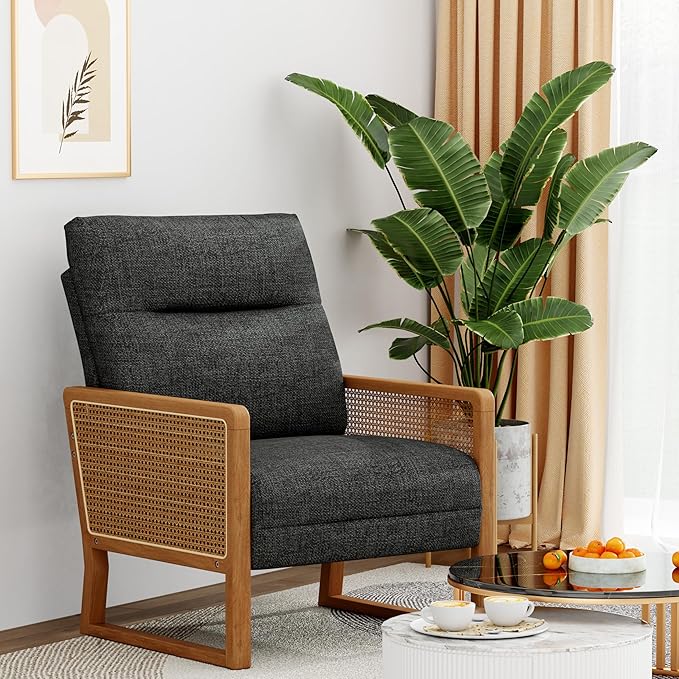 HAOBO Home 3 Piece Living Room Furniture Sets Loveseat Sofa Settee Bench with 2 Single Sofa Accent Chairs Modern Small Couches for Small Spaces(Grey)