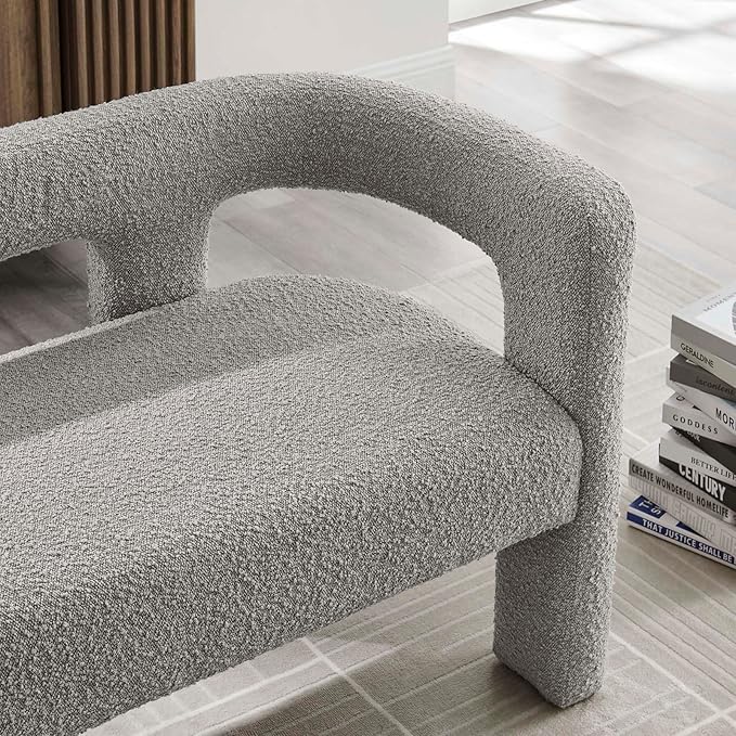 Modway EEI-6477-LGR Kayla Boucle Upholstered Loveseat Light Gray