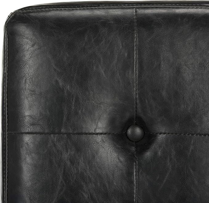 Safavieh Home Walsh Black Faux Leather and Chrome Tufted Side Chair