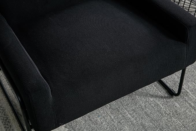Accent Chair - Modern Industrial Slant Armchair with Metal Frame - Premium High Density Soft Single Chair for Living Room Bedroom