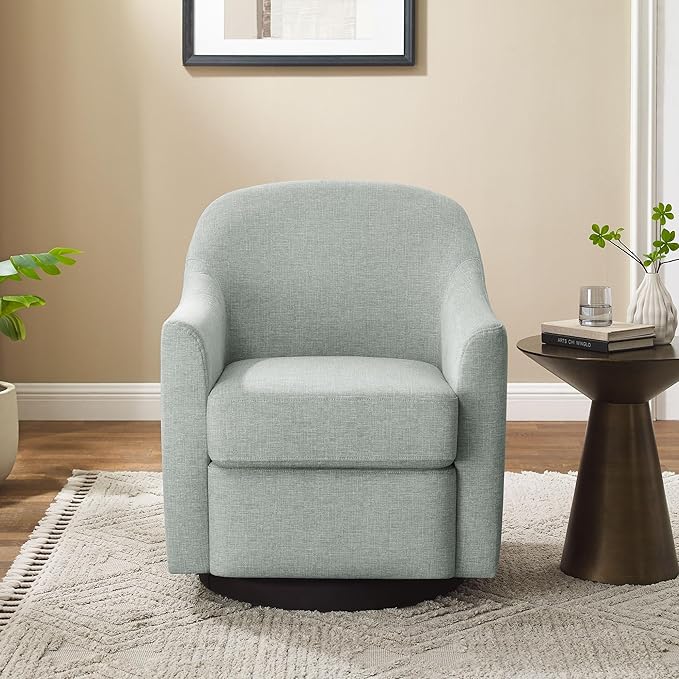 VANOMi Swivel Accent Chair Swivel Barrel Chair Modern Upholstered Round Armchair Comfy Club Reading Chairs for Adults Reading Accent Chairs for Living Room Bedroom Office (Mint)