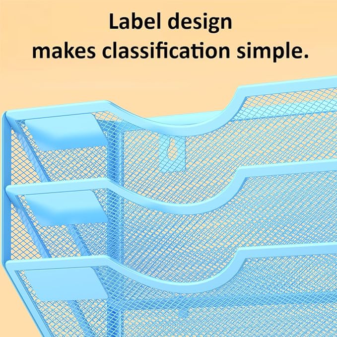 Kuntine.B Wall File Organizer Office Hanging Magazine Holder Wall File Organizer for Office Home (Blue 3 Tier)