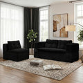80-inch Folding futon Sofa Bed Full-Size Convertible Sleeper Couch Bed Memory Sponge Double Sofa with Comfortable Mattress Suitable for Living Room (Black Sofa Set 80'' inches+blanket)