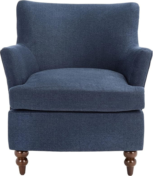 SAFAVIEH Home Collection Levin Navy/Walnut Accent Club Chair