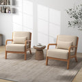 Accent Chair Mid Century Modern Armchair with Pillow Upholstered Lounge Sofa Reading Side Chair for Living Room Bedroom