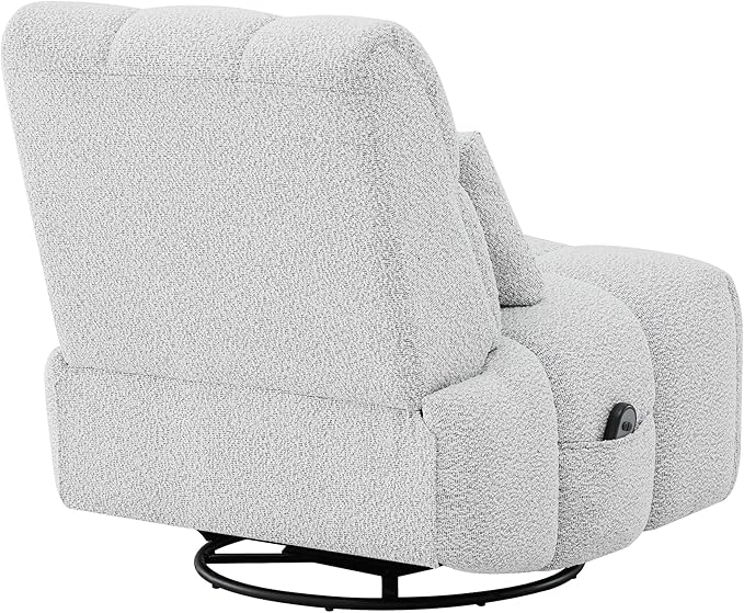 Watson &amp Whitely Oversized Power Recliner Chair for Adults Swivel Rocker Recliner Chair with Lumbar Support Ultra-Comfy Glider Recliner for Living Room Theater Seating Single Sofa Grey