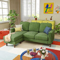 YESHOMY Couches for Living Room Sofa with Movable Ottoman Small Couch with Reversible Chaise and Side Pockets L Shaped Couch for Small Space Apartment (Corduroy Green)