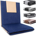 14-Position Adjustable Floor Chair with Back Support - Portable Gound Seating for Adults &amp Kids Foldable Meditation Chair with Japanese KOYO Bearings &amp Washable Linen Cover (Blue)
