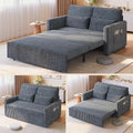 Ahomly 77.2'' Extended Pull Out Sofa Bed 3-in-1 Convertible Loveseat Sleeper Couch Bed Corduroy Sofa for Living Room Bedroom Apartment Dark Grey
