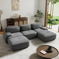 117.3” U Shaped Boneless Couch with Ottoman Corduroy Modular Sectional Sofa Comfy 5 Seater Cloud Sofa Sectional Deep Seat Modern Upholstered Couches for Living Room No Assembly Required