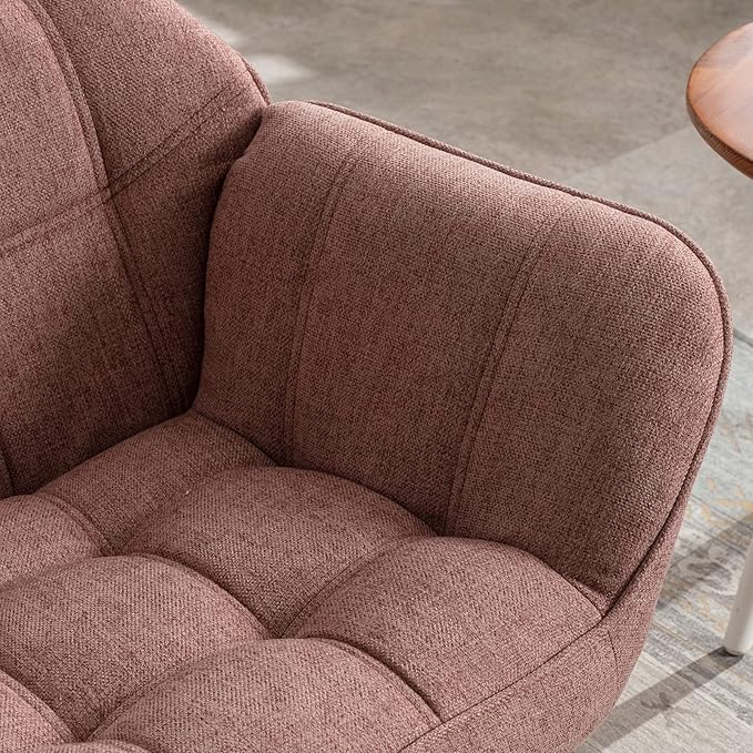 48 Small Loveseat Sofa Modern Linen Fabric Mini Sofa Couch 2-Seater Love Seat with Quilting Backs and Wood Legs for Living Room Bedroom and Small Space Pink