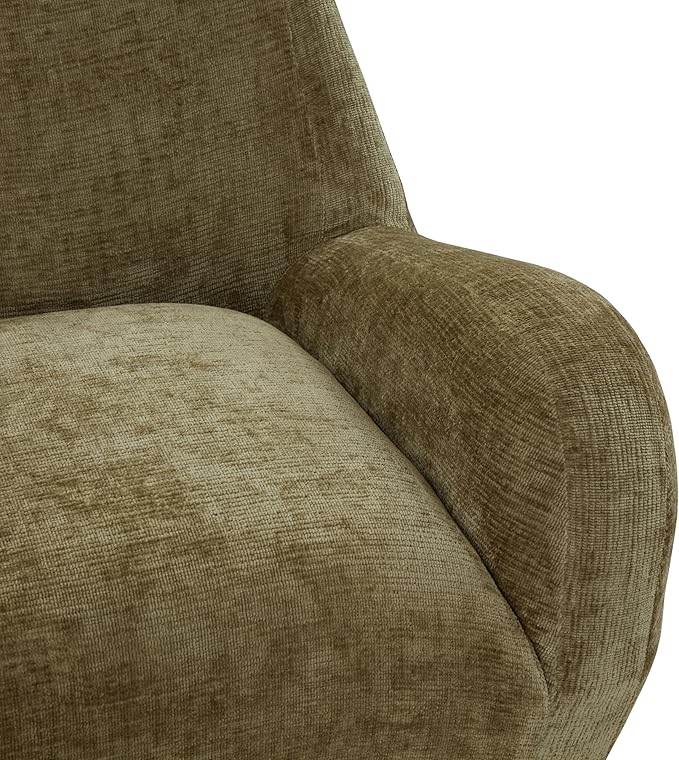 SAFAVIEH Couture Collection - Randal Olive Green Chenille Accent Chair Modern Sculptural Lounge Seating Fully Assembled (SFV4878B)