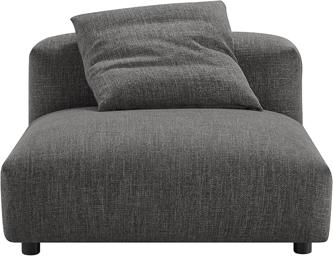 Modway Solace Modular Sofa Armless Chair in Charcoal - Oversized Lounge Chair with Fabric Upholstery - Comfy Single Sectional Sofa Chair - Modern Accent Lounge Chair for Living Room