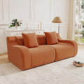 Oversized Modular Couches 82.7 Inch Sectional Boneless Sofa with Deep Seat Love Seat Couches for Living Room Apartment No Assembly Required (Burnt Orange)