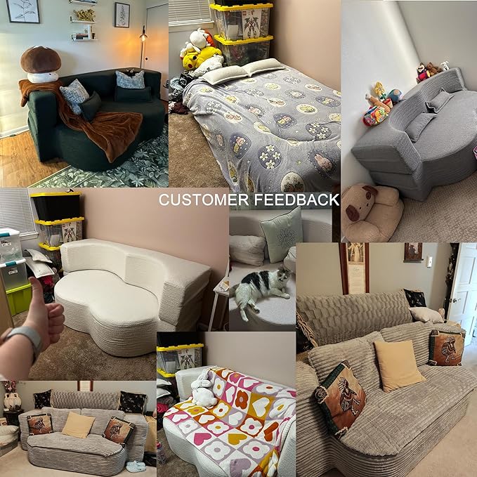 Folding Foam Sofa Bed15 Full Size Floor CouchConvertible Teddy Fabric Foam-Filled Sleeper Futon Loveseat Couch for Living Room Guest Use Office Apartmen (Pink)