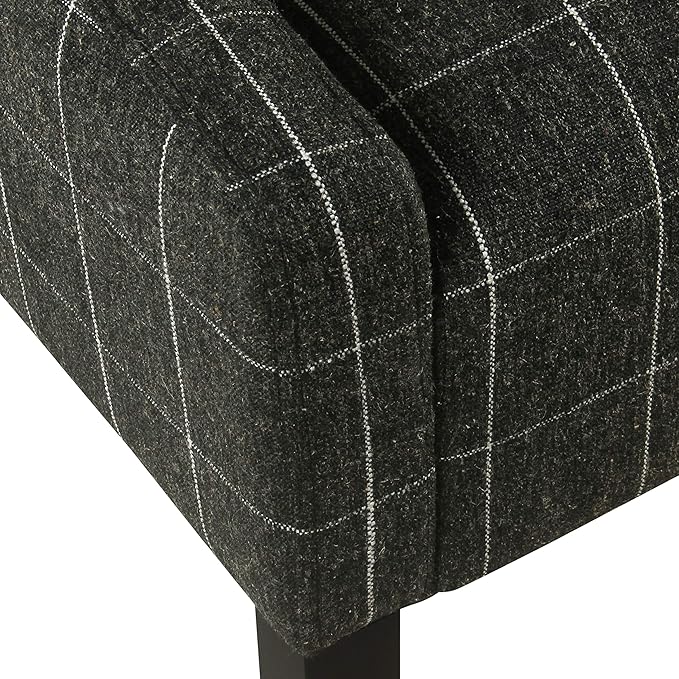 Homepop Home Decor | Upholstered Classic Swoop Arm Accent Chair | Accent Chairs for Living Room &amp Bedroom | Decorative Home Furniture Black Windowpane