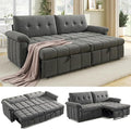 Jocisland 93” 4-in-1 Convertible Sofa Bed Cloud Sleeper Sofa Tufted Chenille 5-Position Adjustable Backrest 10-Minute Tool-Free Assembly Couches for Living Room Guest Room Gray