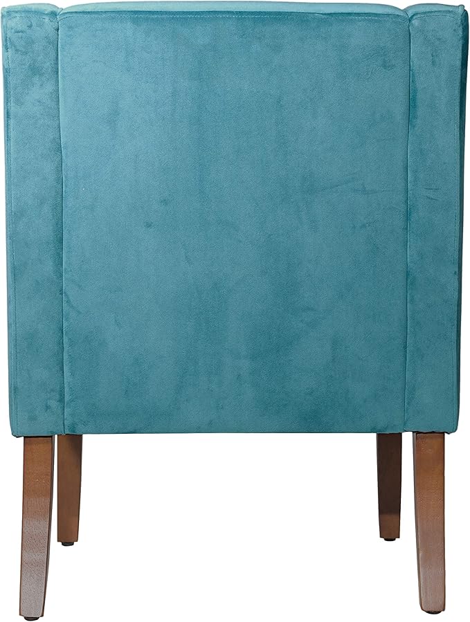 Homepop Home Decor | Upholstered Classic Swoop Arm Accent Chair | Accent Chairs for Living Room &amp Bedroom | Decorative Home Furniture Velvet Teal