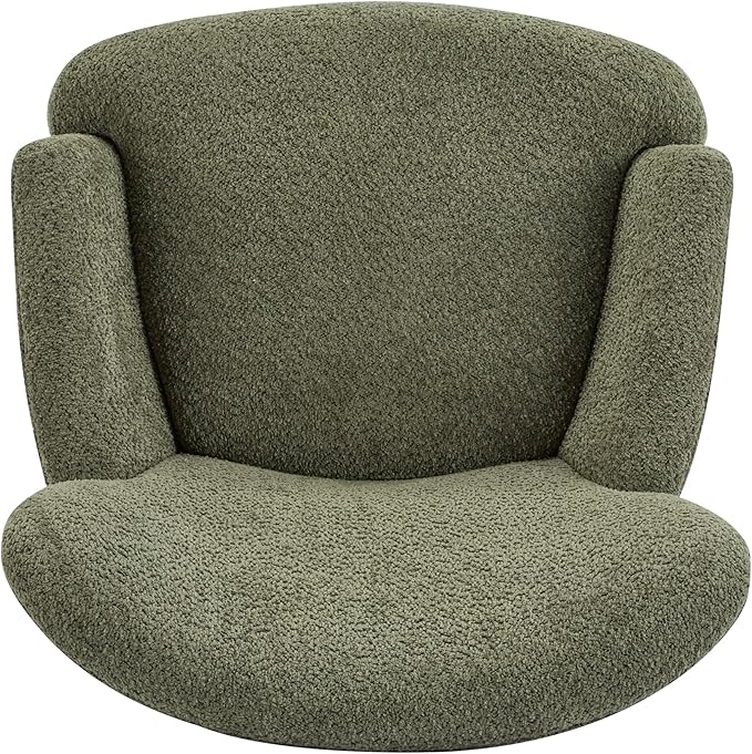 Christopher Knight Home Colby Boucle Upholstered Club Chair Living Room Accent Chair Wooden Frame Flared Armrest Plush Thick Cushion Reading Lounge Chair Space-Saving Furniture Olive Green