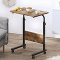 DlandHome Rolling Desk Mobile Standing Desk Mobile Side Table 23.6 Inches w/Wheels Adjustable Movable Portable Laptop Computer Stand for Bed SofaDUS-05#1-60FG-FBA