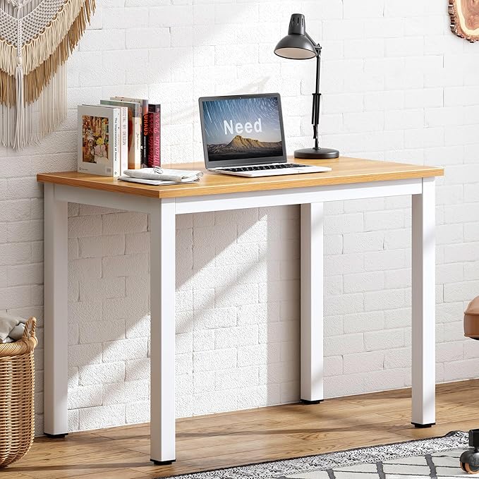 Need Small Computer Desk 31-1/2'' Sturdy and Heavy Duty Writing Desk for Study Table Laptop Desk AC3BW (80 * 40)