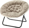 Urban Lifestyle Oversized Rabbit Faux Fur Saucer Chair Grey/Black