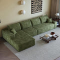 135 Oversized Compressed Sectional Sofa - 33D High-Density Foam Cloud Couch with Deep Seat - Minimalist 3-Piece Corduroy Upholstered Boneless Modular Lounge Couch | Breathable material Full Foam An